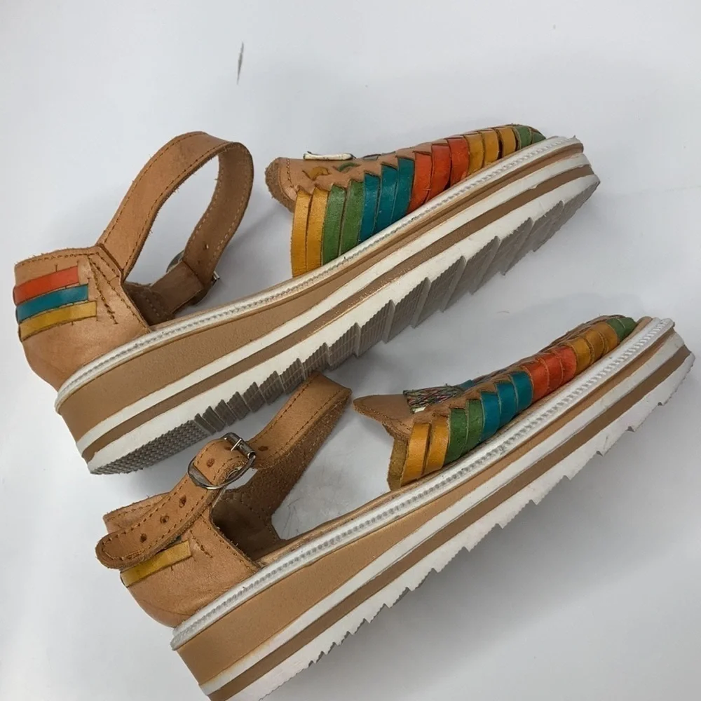 Raguer multi colored platform‎ Huraches size 6